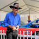 Richard Petty with one of his race cars at the Chiquita Classic golf tournament.